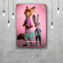 MINISO Zootopia 2 Metaliniai ženklai sienų dekoras Vintažiniai skardos ženklai Kapitono Metalinis plakatas Dekoras Barui, Pubui, Klubui Sienų dekoracija 20x30cm（7.8x11.8inch）