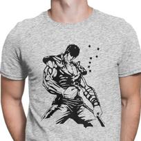 Kenshiro Hokuto No Ken Marškinėliai Vyriški Šiaurės Žvaigždės Kumštis Mados Medvilniniai Marškinėliai Camisas Hombre S gray