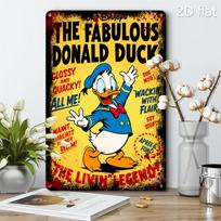 2D plokščias, Disney vintažinis metalinis sienų dekoras - Donaldas Antis retro dekoracija su pasakišku pavadinimu - Tvirtas skardos ženklas namams, 7.9x11.8In(20x30cm) yellow