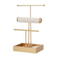 3 pakopų papuošalų stendas su padėklu Elegantiškas laikiklis Organizatorius