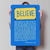 „Believe Lasso“ citatų metalinis ženklas, įkvepiantis plakatas, namų svetainės dekoravimas, skardinis ženklas sienų dekoravimui, retro baras 7.9x11.8In(20x30cm) yellow