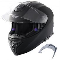 Pilno veido motociklininko šalmas su Bluetooth lizdu Vevor WLT-169, juodas