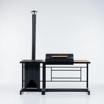 Kompleksinis grilis su katilo virykle DM Grili, 1810x610x610mm, juodas