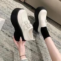2024Thick Bottom Loafer Increase Fashion Casual Simple Mary Jane Shoes Female Platform Slip on Women Shoes Zapatillas Mujer 35 dramblio kaulas