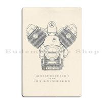 Moto Guzzi Variklio Techninis Brėžinys Italijos Motociklas Senas Garažas Metalinė Plokštelė Plakatas Retro Sienų Dekoras Kino Pritaikytas Sukurti 20x30cm