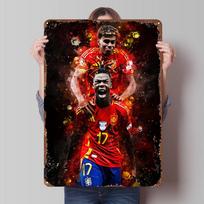 Nico Williams & Lamine Yamal Poster Football Player Metal Sign Home Decorations Custom Soccer Tin Plates for Wall Art Decoration 20x30cm（7.8x11.8inch）