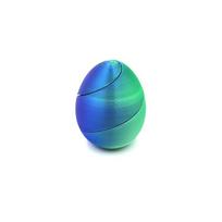 1 vnt. 3D spausdintas spiralinis kiaušinio fidget žaislas, neįmanoma perverti skulptūra, 3D spausdinti kiaušiniai, Velykų krepšelio užpildas, vakarėlio dovanėlės melsvai žalia