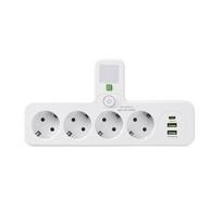 Kištukinis Adapteris Su 4 Lizdais Ir 3 USB