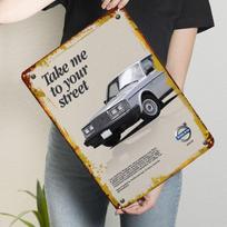 Volvo 240 Klasikiniai Metaliniai Ženklai Automobilio Plakatas Miegamojo Dekoras Svetainės Dekoras Vyrams Individualus Skardos Ženklas Sienų Meno Dekoras 7.9x11.8In(20x30cm)