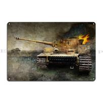 Tigras Tankas Prieš T 34 Rytų Frontas Metalinė Plokštelė Plakatas Garažas Baras Sieninė Tapyba Individualus Skardinis Ženklas Plakatas 20x30cm（7.8x11.8inch）