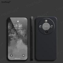 Prabangus Minimalistinis Silikoninis Telefono dėklas Honor X9d X70, Aukštos Klasės Matinis, Odai draugiškas, Kameros apsauga, Atsparus smūgiams Dangtelis Funda Honor X70 juoda