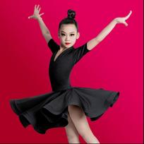 Mergaičių lotinų šokių suknelė Vaikų sportinių šokių suknelės Vaikas Salsa Rumba Cha Cha Samba Tango Viršus Sijonas Sceniniai drabužiai 170 juoda