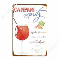 Campari Spritz Metal Signs Cinema Kitchen Club Bar Classic Wall Decor Tin sign Posters 20x30cm