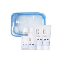 ROUND LAB 1025 Dokdo kelioninis rinkinys (Tonikas 50ml+Losjonas 50ml+Apsauginis kremas nuo saulės 20ml+Prausiklis 20ml, Rinkinys su kosmetine)