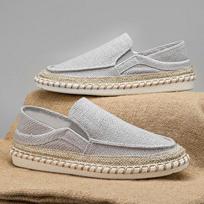 Espadrilės vyriški batai Vyriški sportbačiai Vasariniai ne odiniai laisvalaikio batai Madingi avalynės gaminiai Vyriški vyriški klasikiniai dizainerio lino laisvalaikio 37 pilka spalva