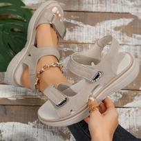 Sandalias deportivas de plataforma elevada para mujer, zapatos de playa con punta abierta, novedad de verano 39 pilka spalva