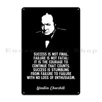 Winston Churchill quote If you're going through hell keep going Metal Plaque Garage Club Designing Printing Club Tin Sign Poster 20x30cm（7.8x11.8inch） black