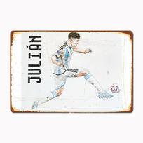 Julian Alvarez Argentinos Plakatas Futbolo Žaidėjas Retro Metalinis Ženklas Plakatas Klubo Patalpų Kambario Dekoras Pritaikomas Skardinis Namų Sienos Dekoras 20x30cm（7.8x11.8inch）