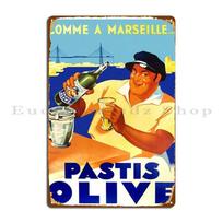 Pastis alyvuogių metalinis ženklas kino teatrui vintažinis spaudinys svetainei retro skardinis ženklas plakatas 20x30cm（7.8x11.8inch）