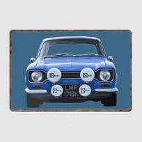 Escort MK 1 Rally Car Classic Sport Car Metal Sign Poster Garage Decoration Room Decor Automobile Club Tin Home Decor 20x30cm（7.8x11.8inch）
