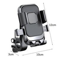 Moto dviračio telefono laikiklis, valdomas viena ranka ir 360° pasukamas telefono laikiklis motociklui ir motoroleriui one size juoda
