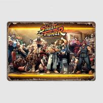 Street Fighter legenda Retro plakatai Metalinis ženklas Skardinis sienų dekoras Klubas Garažas Virtuvės kambario dekoras Individualus skardinis namų dekoras 20x30cm（7.8x11.8inch）
