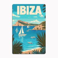 Ibiza Minimalistinis Vektorius Plakatas Metalinė Plokštelė Plakatas Klubas Namų Baras Urvas Klasikinės Plokštelės Skardinis Ženklas Kambario Sienų Dekoras 20x30cm（7.8x11.8inch） blue