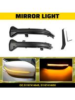 2x Car LED Mirror Turn Signal Lights Dynamic Amber For BMW 3 4 5 6 7 Series G20 G21 G28 G30 G11 G23 G26 Smoked Lens 51167414649 gintaras
