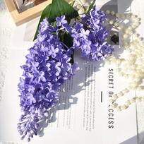 75 cm dirbtinė silikoninė alyvinė gėlė, violetinis plastikas, dirbtinė gėlė, svetainės papuošalai balta