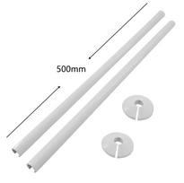 2 vnt. Radiatoriaus vamzdžių dangteliai + Vamzdžių žiedai 15 x 500 mm / 15 mm vamzdžių žiedai balti juodi balta