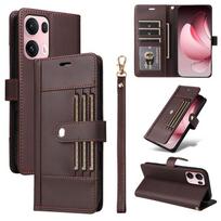 Clamshell Leather Wallet Case For OPPO Reno 14 13 13F 12F Reno14 Reno12 F Reno13 FS 4G 5G Flip Cover Cases Outside 6 Card slot PU Leather&Oppo Reno14 kava
