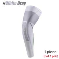 1 Pc Full Leg Compression Sleeve Long Knee Pads, Sports Uv Leg Brace With Anti-Slip Silicone Strips, Running Basketball Football M