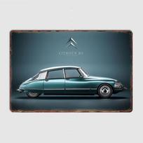 Citroen DS Kompaktiškas automobilis Retro Klasikinis automobilis Metalinis plakatas Ženklas Individualus skardos sienos dekoras Klubo Garažo Svetainės dekoras Namų dekoras 20x30cm（7.8x11.8inch）