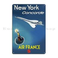 New York Concorde Air France Metal Plaque Wall Decor Wall Plaque Customize Decoration Pub Tin Sign Poster 20x30cm（7.8x11.8inch）
