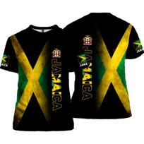 Jamaica Flag Liūto emblema Grafiški marškinėliai vyrams Drabužiai 3D Jamaica Pride marginti marškinėliai Viršutiniai marškinėliai Madingi trumpomis rankovėmis S green