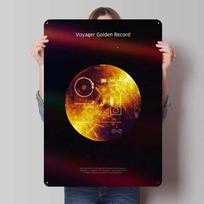 Voyager 1 Auksinis įrašas Metaliniai ženklai Kosmoso Plakatai Namų Dekoras Skardos Ženklas Plokštelė Sienų Meno Dekoras Žaidėjo Kambario Dekoras 7.9x11.8In(20x30cm)