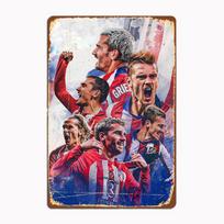 Antoine Griezmann LEGENDOS Kapitonas Plakatas Futbolo Žaidėjas Retro Metalinė Plokštelė Klubo Patalpų Dekoras Individualus Skardinis Namų Sienų Dekoras 20x30cm（7.8x11.8inch）