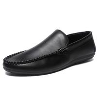 Madingi kvėpuojantys natūralios odos vyriški slip-on vairavimo batai, prabangaus prekės ženklo itališki vyriški loaferiai, vyriški laisvalaikio batai, mokasinai, Chaussure Homme 39 juoda