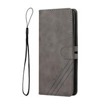 Odinis atverčiamas dėklas For Xiaomi Redmi 10 2022 10A Note 10S 10T 10Pro Mi 10T Lite Pro 5G Magnetiniai dėklai Stovas Piniginė Telefono dangtelis Mi 10S pilka spalva