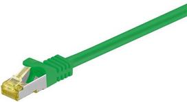 Goobay RJ45 Patch Cord CAT 6A S/FTP (PiMF), 500 MHz, with CAT 7 raw cable, green, 15m
