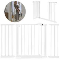 Saugių vartų barjeras 74-132 cm laiptams ir durims, plieninis, papildomos plokštės, baltos spalvos ECOTOYS, ONE SIZE