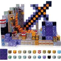 Minecraft stiliaus magnetinis blokelių - kaladėlių rinkinys - 200 dalių