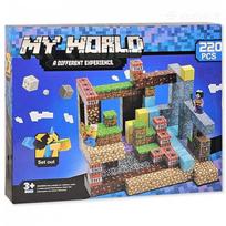 Minecraft stiliaus magnetinis blokelių - kaladėlių rinkinys - 220 dalių