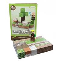 Minecraft stiliaus magnetinis blokelių - kaladėlių rinkinys - 24 vnt.