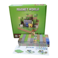Minecraft stiliaus magnetinis blokelių - kaladėlių rinkinys - 100 vnt.