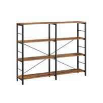 4 pakopų industrinė pastatoma knygų lentyna, ruda–juoda, 120 x 110 cm