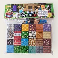 Minecraft magnetiniai blokai kubeliai, 25 vnt. + figūrėlė