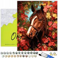 Tapymas pagal numerius 40x50 cm, Arklys gėlėse, Oh-art, ANG1038, 40x50 cm