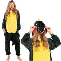Moteriška Vientisa Pižama Kigurumi, Kombinezonas, Dinozauro Kostiumas, Žalias, 175-185 Cm, Xl, XL