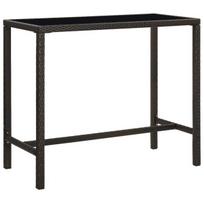Sodo baro stalas, 130x60x110 cm, rudas